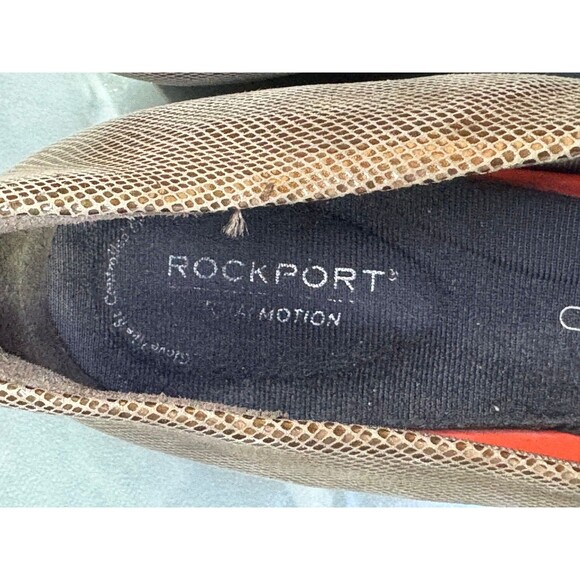 Rockport Dual Motion Women's Loafers Shoes Size 11 M Leather Snake Print Copper - Picture 11 of 12